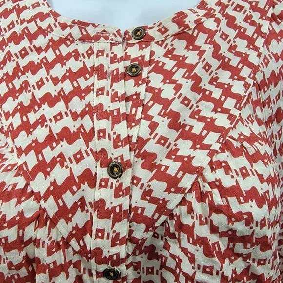 Anthropologie Maeve Avignon Abstract Scotty Dog Print Button Up Top Size Small - Picture 4 of 6